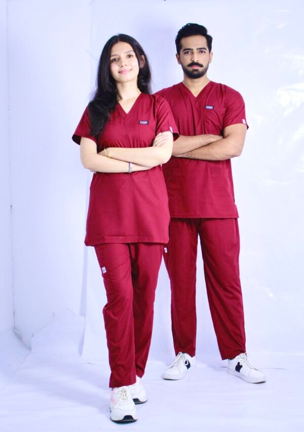 Maroon polyester based Wash and wear Reactive color